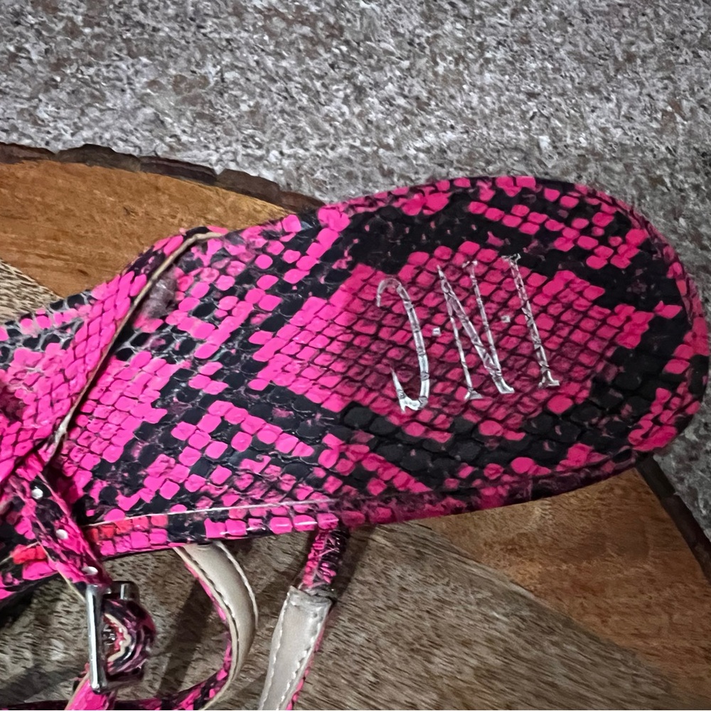 INC International Concepts Fuchsia Snake Print Sandals - Picture 4 of 4
